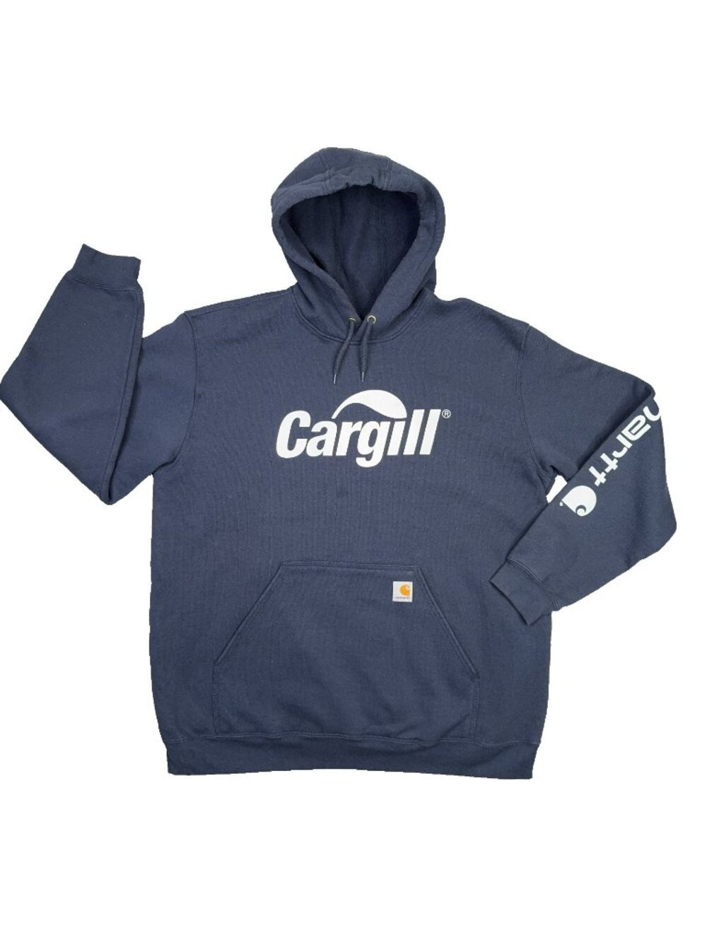 Cargill Hoodie Mens XL Blue Carhartt Sweatshirt Pullover Work K288 Loose Fit